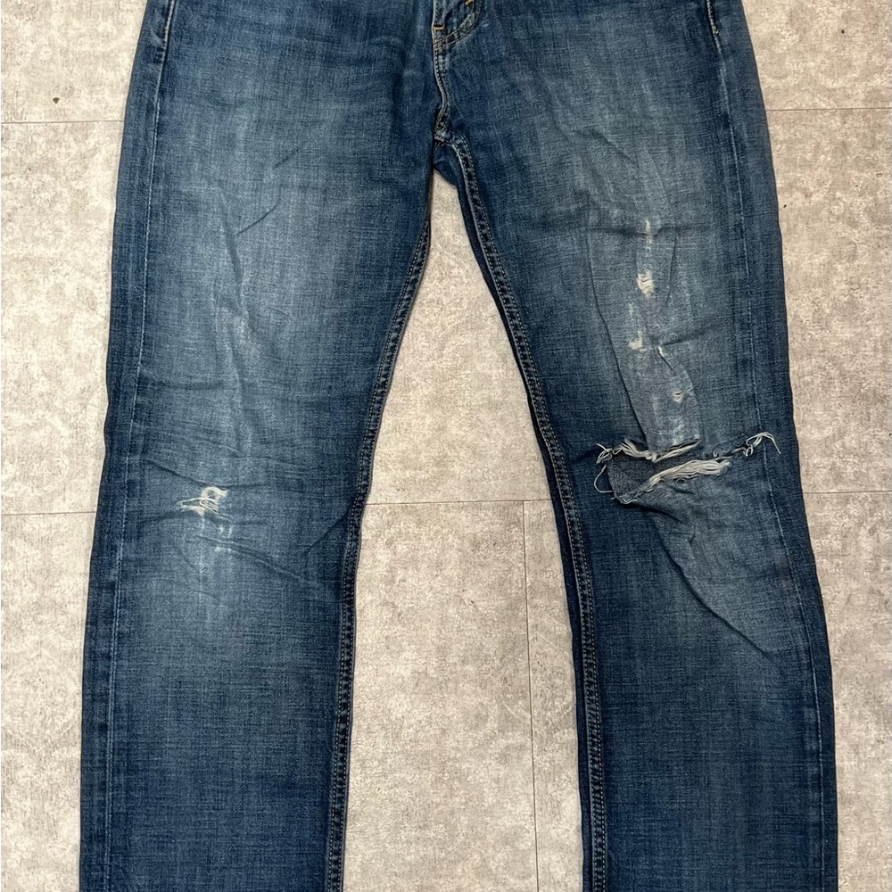 Levi's Men's Slim Straight Distressed Denim - Dark Blue